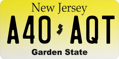 NJ license plate A40AQT