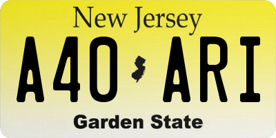 NJ license plate A40ARI