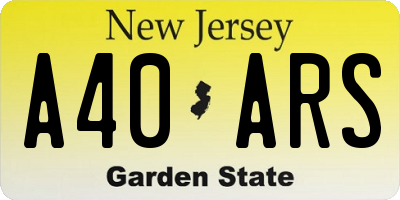 NJ license plate A40ARS