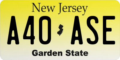 NJ license plate A40ASE