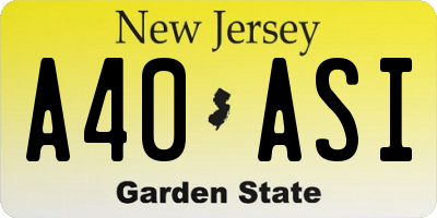 NJ license plate A40ASI
