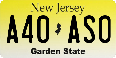 NJ license plate A40ASO