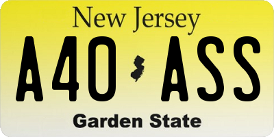 NJ license plate A40ASS