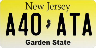 NJ license plate A40ATA