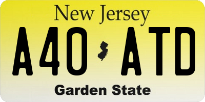 NJ license plate A40ATD