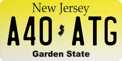 NJ license plate A40ATG