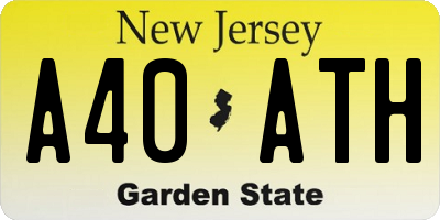 NJ license plate A40ATH