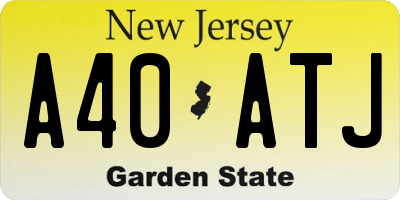 NJ license plate A40ATJ