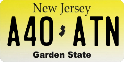 NJ license plate A40ATN