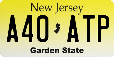 NJ license plate A40ATP