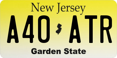 NJ license plate A40ATR
