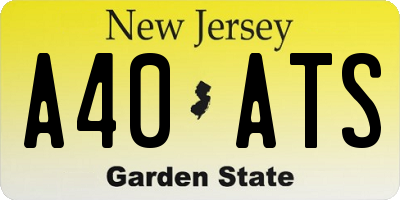 NJ license plate A40ATS