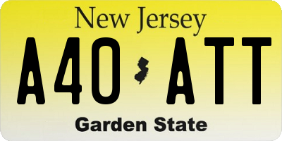 NJ license plate A40ATT