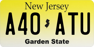 NJ license plate A40ATU
