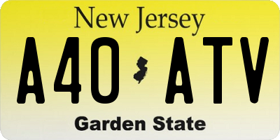 NJ license plate A40ATV