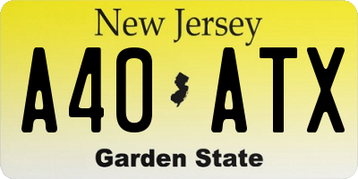 NJ license plate A40ATX