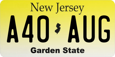 NJ license plate A40AUG