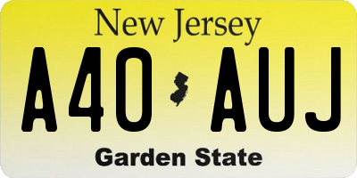 NJ license plate A40AUJ