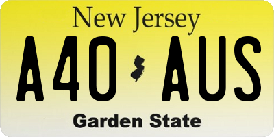 NJ license plate A40AUS