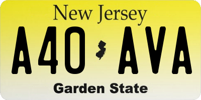 NJ license plate A40AVA