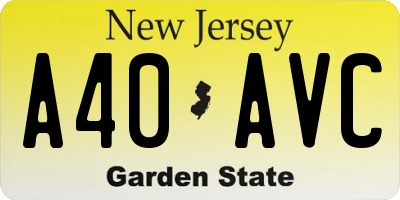 NJ license plate A40AVC