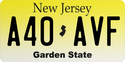 NJ license plate A40AVF