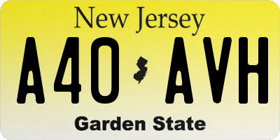 NJ license plate A40AVH