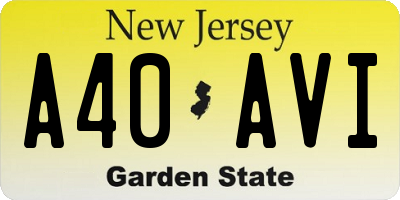 NJ license plate A40AVI