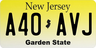 NJ license plate A40AVJ