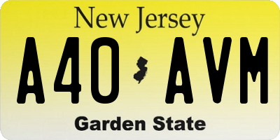 NJ license plate A40AVM
