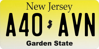 NJ license plate A40AVN