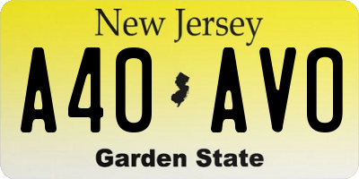 NJ license plate A40AVO