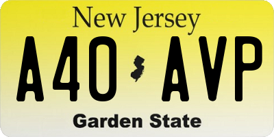 NJ license plate A40AVP