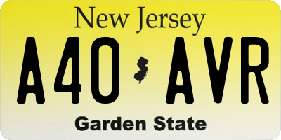 NJ license plate A40AVR