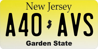 NJ license plate A40AVS