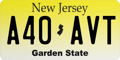 NJ license plate A40AVT