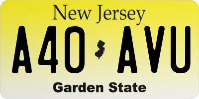 NJ license plate A40AVU
