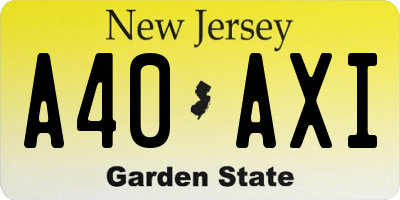 NJ license plate A40AXI