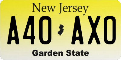 NJ license plate A40AXO