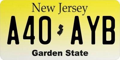NJ license plate A40AYB