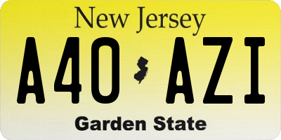 NJ license plate A40AZI