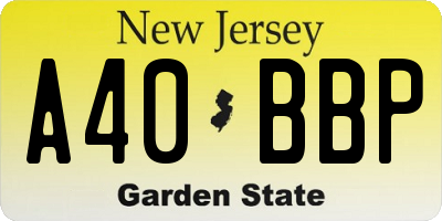 NJ license plate A40BBP
