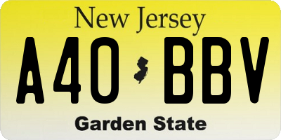 NJ license plate A40BBV