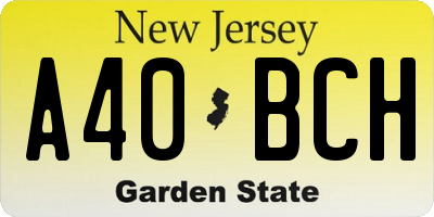 NJ license plate A40BCH