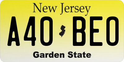 NJ license plate A40BEO
