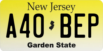 NJ license plate A40BEP