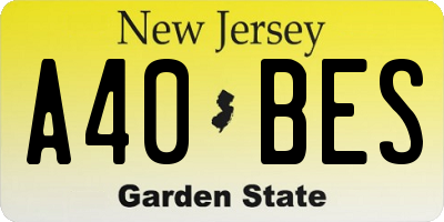 NJ license plate A40BES