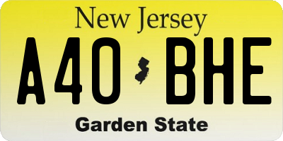 NJ license plate A40BHE
