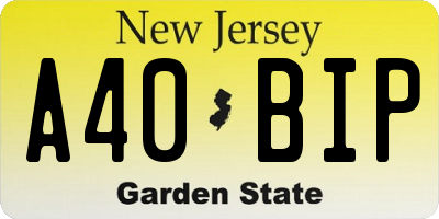 NJ license plate A40BIP