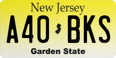 NJ license plate A40BKS